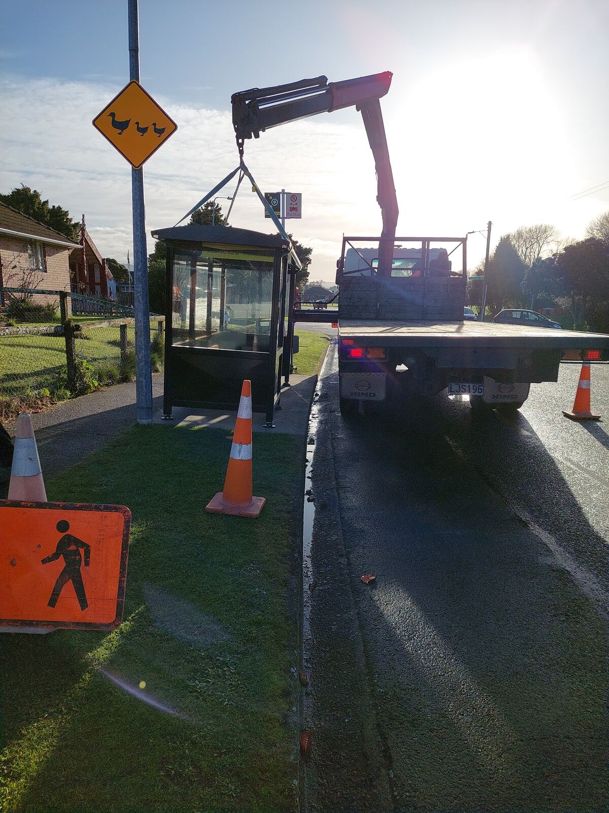 CDT Transport HIAB crane making a precision lift in Wellington - the same rig used for spa pool relocation