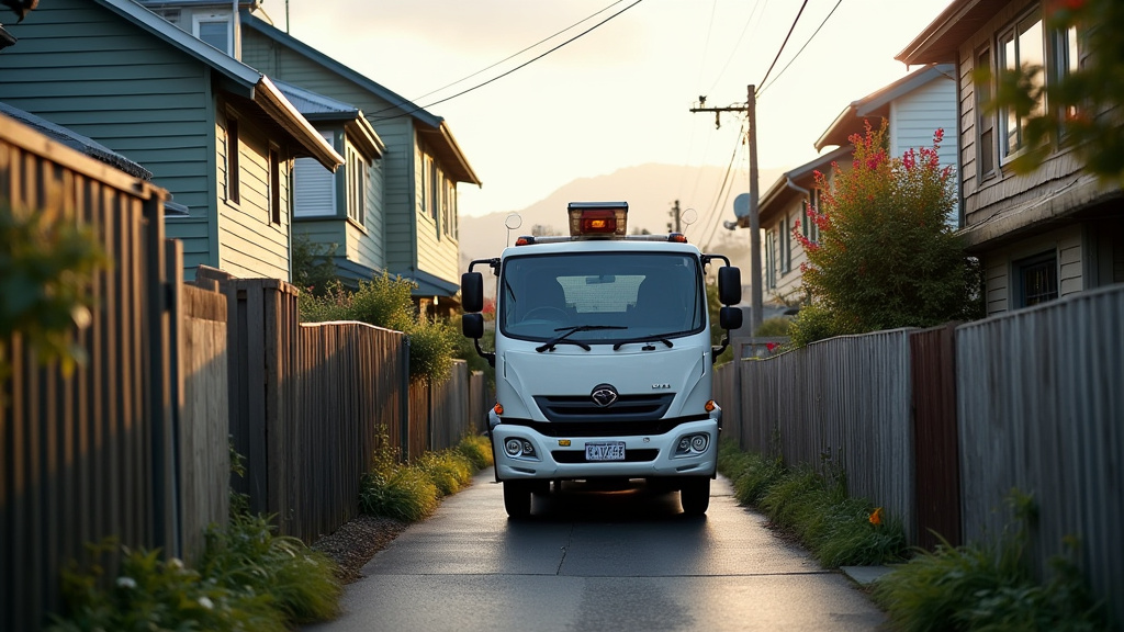 Tight access lifting Wellington narrow laneway